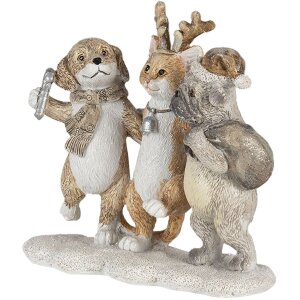 Decorazione Cani e gatti multicolore 13x5x12 cm 6PR4633