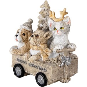 Decorazione Animali nel carro multicolore 9x7x11 cm 6PR4636