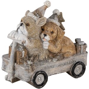 Decorazione Cani in carro multicolore 10x6x9 cm 6PR4637