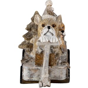 Decorazione Cani in carro multicolore 10x6x9 cm 6PR4637