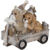 Decorazione Cani in carro multicolore 10x6x9 cm 6PR4637