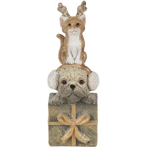 Decorazione Cane e gatto multicolore 5x5x13 cm 6PR4642