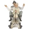 Slitta con coppia - figura decorativa grigia 19x14x17 cm 6PR4660