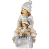 Decorazione bambino su slitta bianco 10x5x10 cm 6PR4665