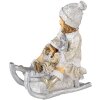 Decorazione bambino su slitta bianco 10x5x10 cm 6PR4665
