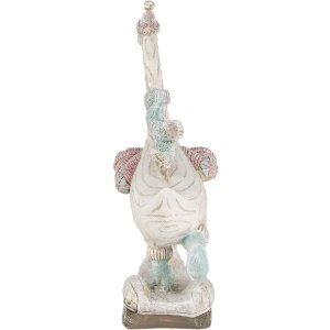 Decorazione oca su monopattino bianco 14x6x19 cm 6PR4688
