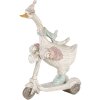 Decorazione oca su monopattino bianco 14x6x19 cm 6PR4688