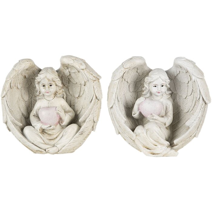 Decorazione angelo crema 10x6x10 cm 6PR4708