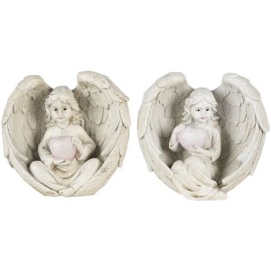 Decorazione angelo crema 10x6x10 cm 6PR4708