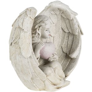 Decorazione angelo crema 10x6x10 cm 6PR4708