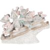 Decorazione Topi su slitta multicolore 15x5x11 cm 6PR4709