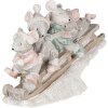 Decorazione Topi su slitta multicolore 15x5x11 cm 6PR4709
