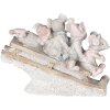 Decorazione Topi su slitta multicolore 15x5x11 cm 6PR4709
