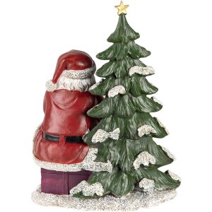 Decorazione Babbo Natale con bambino multicolore 16x13x22 cm 6PR4714