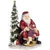 Decorazione Babbo Natale con bambino multicolore 16x13x22 cm 6PR4714