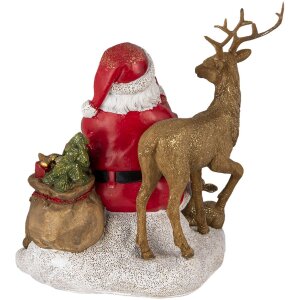 Decorazione Babbo Natale con animali multicolore 18x13x19 cm 6PR4721