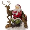 Decorazione Babbo Natale con animali multicolore 18x13x19 cm 6PR4721