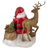 Decorazione Babbo Natale con animali multicolore 18x13x19 cm 6PR4721