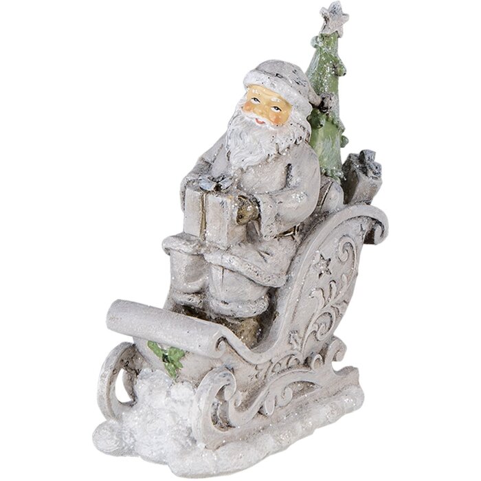 Decorazione Babbo Natale in slitta argento 10x6x13 cm 6PR4727