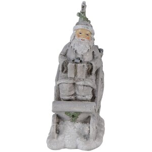 Decorazione Babbo Natale in slitta argento 10x6x13 cm...