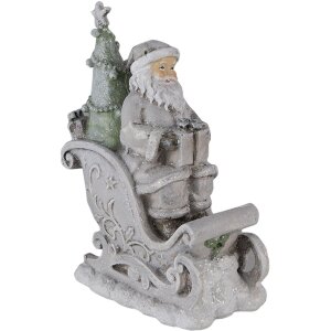 Decorazione Babbo Natale in slitta argento 10x6x13 cm 6PR4727