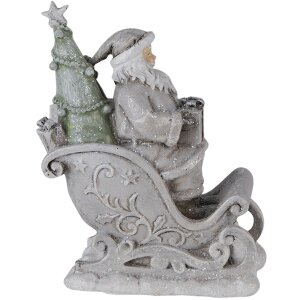 Decorazione Babbo Natale in slitta argento 10x6x13 cm 6PR4727