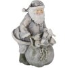 Decorazione Babbo Natale con renna argento 10x7x13 cm 6PR4729
