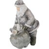 Decorazione Babbo Natale con renna argento 10x7x13 cm 6PR4729
