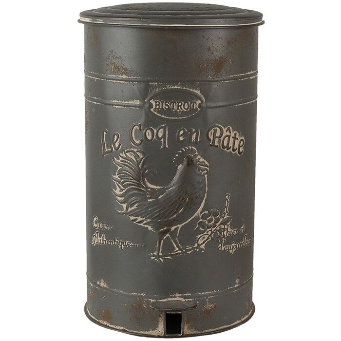 Cestino a pedale grigio Ø 27x45 cm 6Y4244