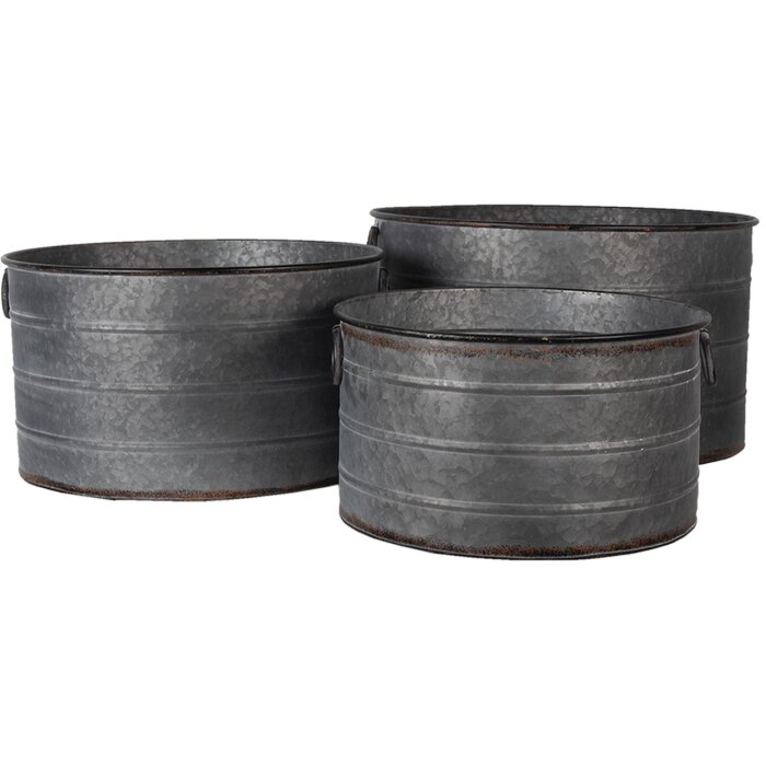 Decorazione Porta piante (set di 3) grigio Ø 51x30 - Ø 46x26 - Ø 41x23 cm 6Y4293