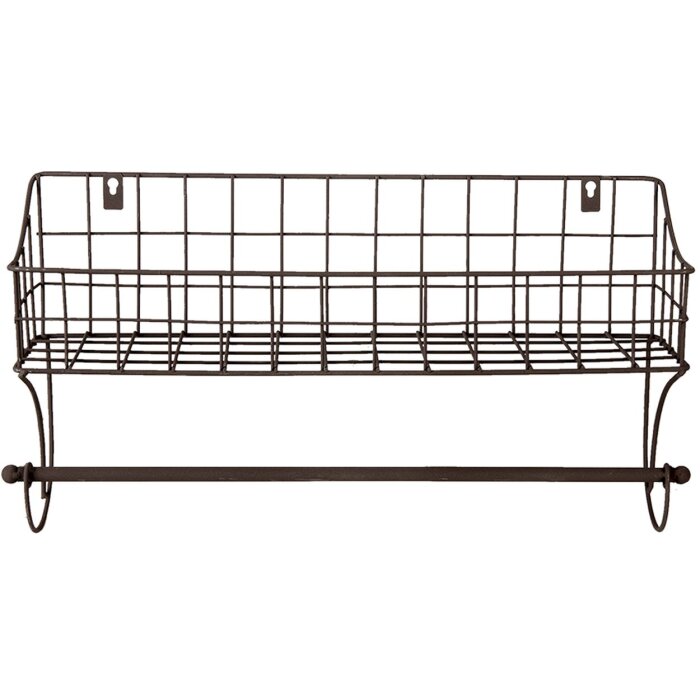 Portasciugamani ospite con cestino nero 44x12x25 cm 6Y4305