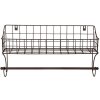 Portasciugamani ospite con cestino nero 44x12x25 cm 6Y4305