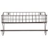 Portasciugamani ospite con cestino nero 44x12x25 cm 6Y4305