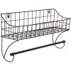 Portasciugamani ospite con cestino nero 44x12x25 cm 6Y4305