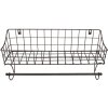 Portasciugamani ospite con cestino nero 44x12x25 cm 6Y4305