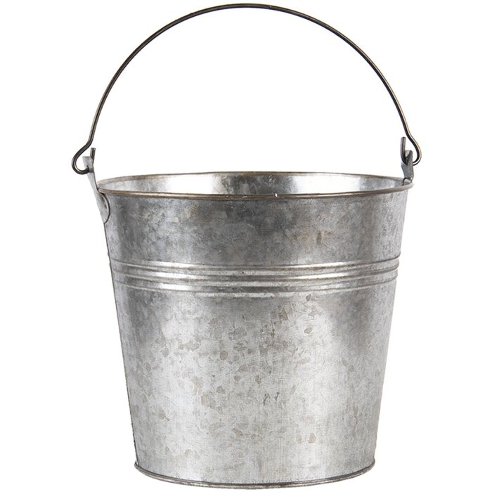 Secchio da decorazione grigio Ø 18x16-26 cm 6Y4313