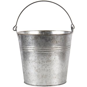 Secchio da decorazione grigio Ø 18x16-26 cm 6Y4313