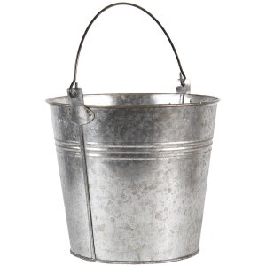 Secchio da decorazione grigio Ø 18x16-26 cm 6Y4313