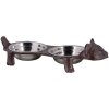 Ciotola per animali marrone 42x18x18 cm 6Y4324