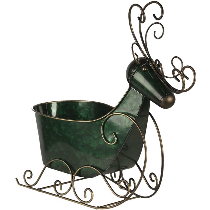 Decorazione Slitta verde 34x17x37 cm 6Y4444
