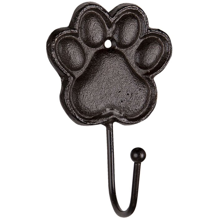 Clayre & Eef 6Y4558 Gancio da parete Paw Print marrone 8x5x13 cm