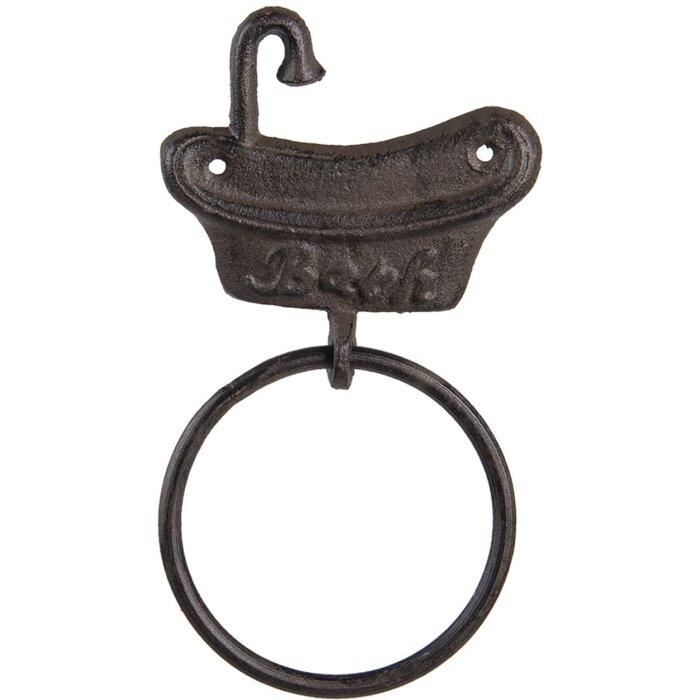Porta asciugamani ospite marrone 12x2x22 cm 6Y4574
