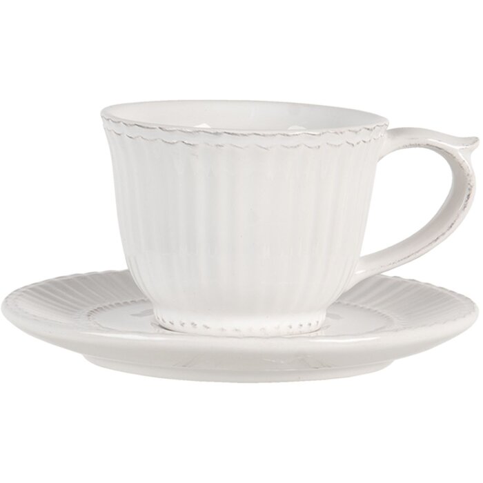 Tazza da caffè con piattino crema ø 15x8 cm - 120 ml plks
