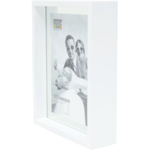 Telaio in vetro con bordo in legno con passepartout in vetro