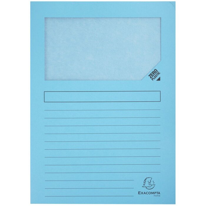 EXACOMPTA Cartelle a finestra 160g DIN A4 22x31cm SUPER azzurro 100 pezzi