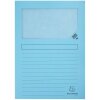 EXACOMPTA Cartelle a finestra 160g DIN A4 22x31cm SUPER azzurro 100 pezzi