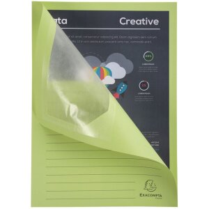 Exacompta confezione da 100 cartelline a finestra 22x31 cm DIN A4 senza plastica 160g verde chiaro