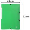 Cartella Okap DIN A4 con 3 lembi ed elastico, in PP 0,5 mm verde chiaro