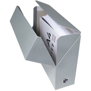 Scatola di cartone per trasferimenti, dorso 90mm, 25x33cm per DIN A4 - Iderama - Grigio