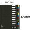Exacompta HARMONIKA cartella elastica Colorspan 12 scomparti DIN A4 Nero